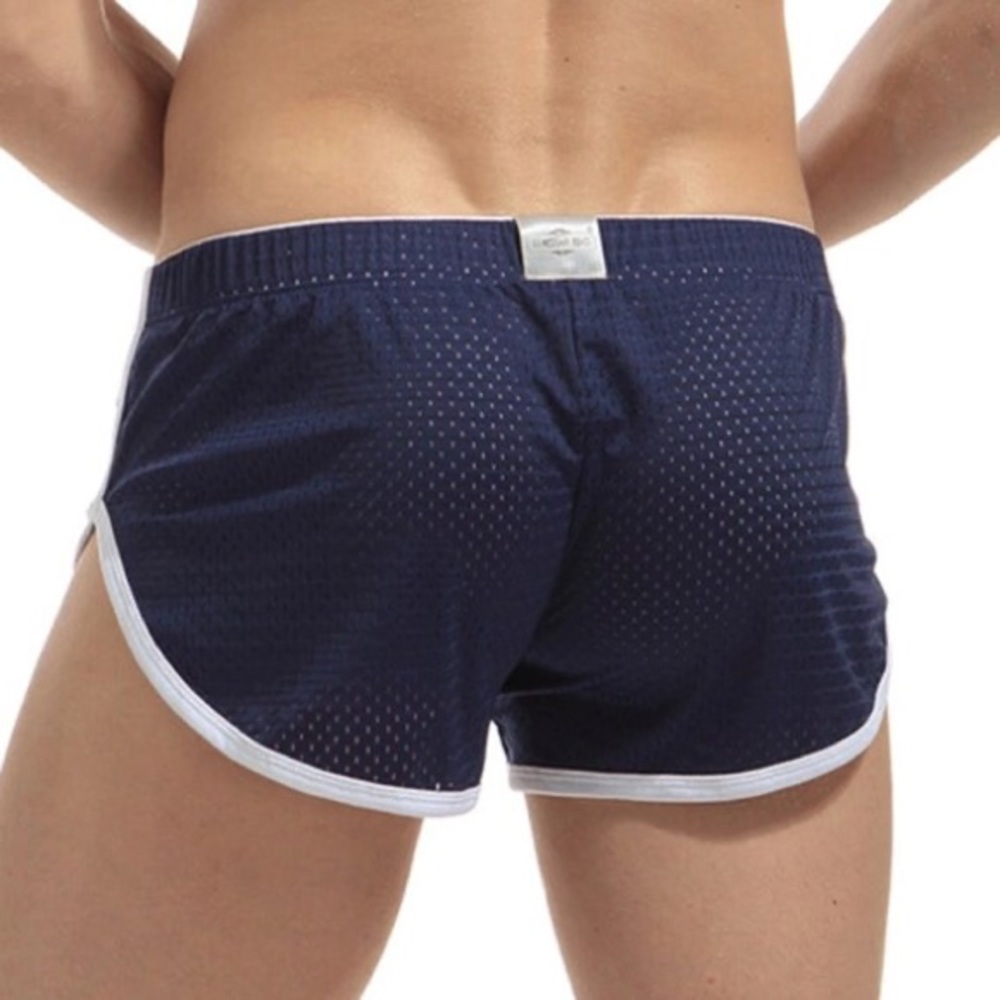 Breathable Mesh Sports Shorts Men's Casual Cut Out Side Open Hip shorts - Picture 4 of 7